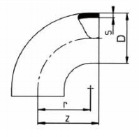 PP-H 对焊管件 90度弯头/短口